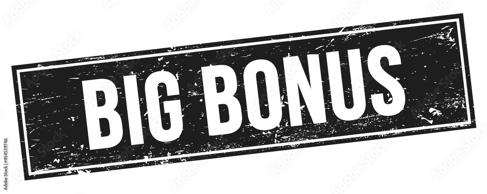 Fototapeta premium BIG BONUS text on black grungy rectangle stamp.