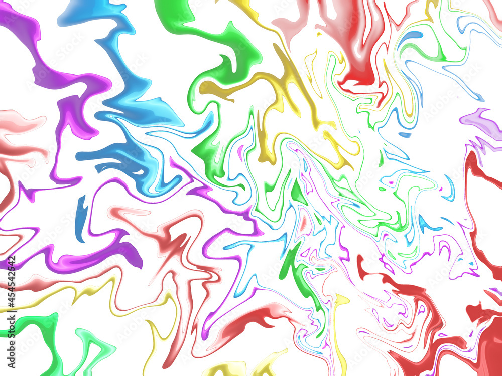 Rainbow Liquid Background. watercolor scribble texture. Abstract watercolor on white background.