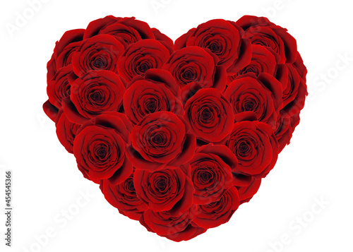 Bukiet z róż w kształcie serca