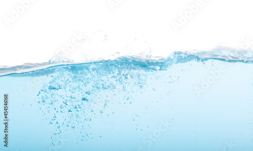 Water splash, water wave abstract background isolated on white