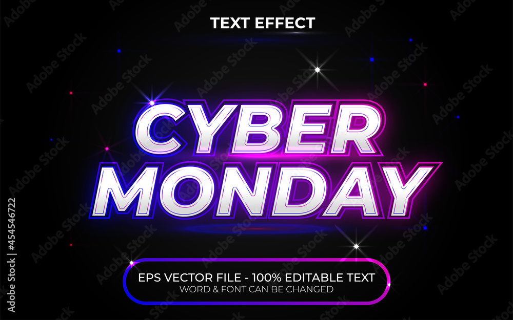 Εκτύπωση καμβά Cyber monday text effect style