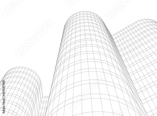 architecture building 3d drawing