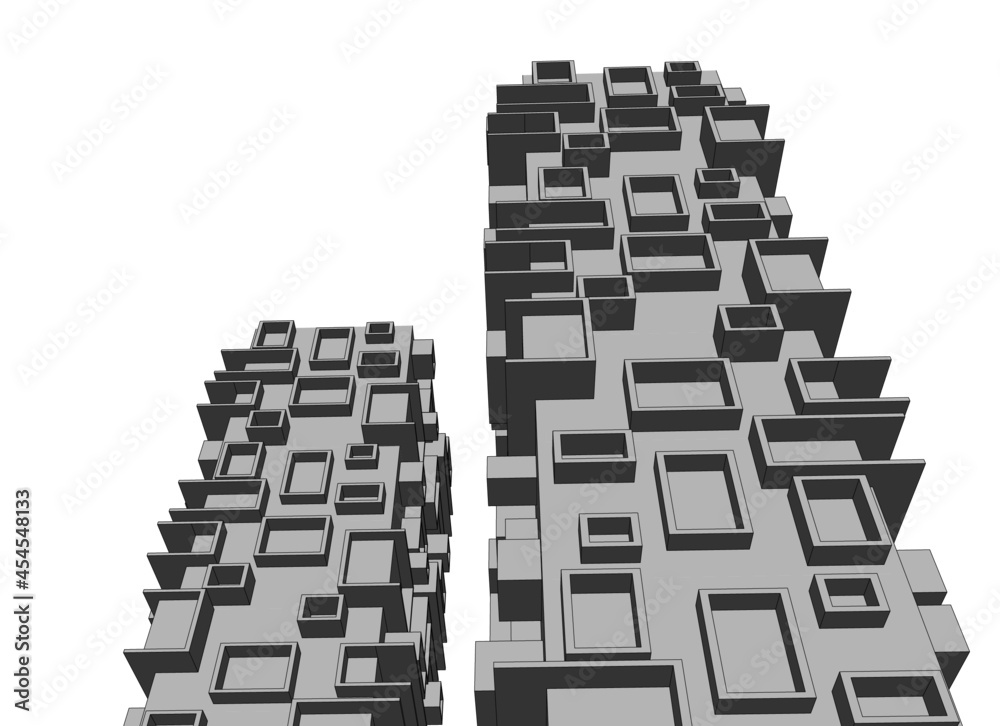 Fototapeta premium abstract architecture design 3d drawing 