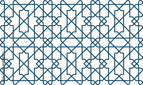 Geometric Islamic Seamless Pattern for decoration greeting card or interior. Vector Illustration.
