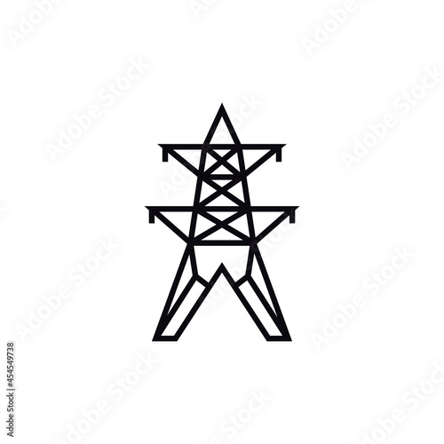Transmission tower icon design illustration template