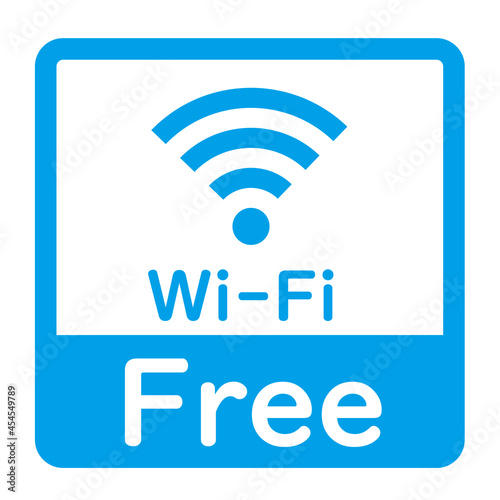 Free Wi-Fiを示すイラスト。無料Wi-Fi使えます。