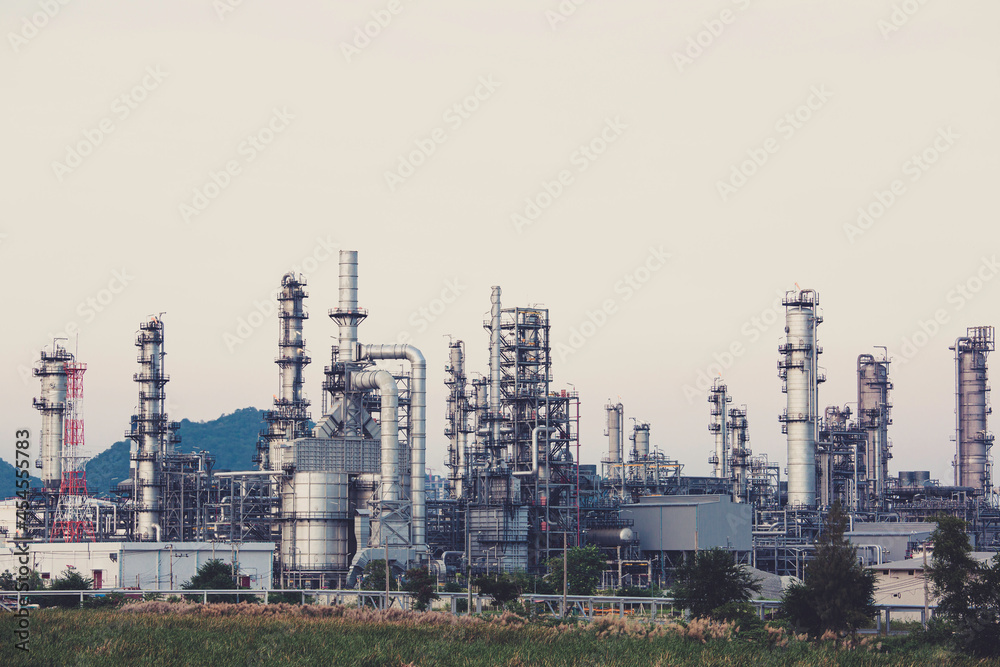 Afternoons scene of oil refinery plant and power plant of Petrochemistry