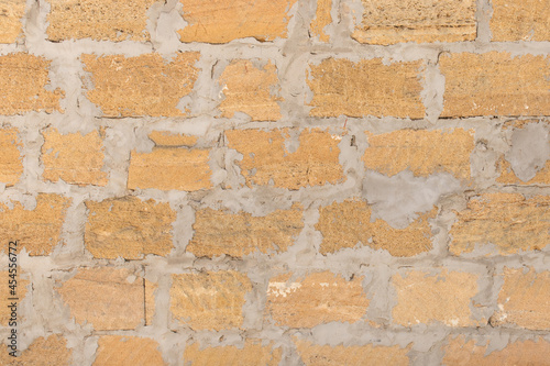 Shell sand and clay brick wall texture background