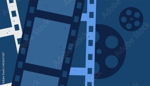 Cinema movie background with film strip vector design