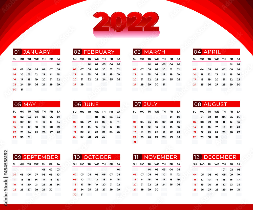 one page Desk Calendar Design Template, 2022 table Calendar design ...