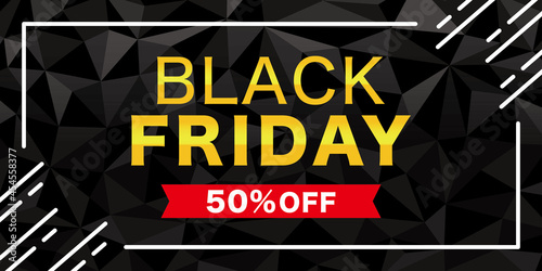 ブラックフライデーのバナー広告　横長（サイズ比率2:1）　Black friday banner advertisement