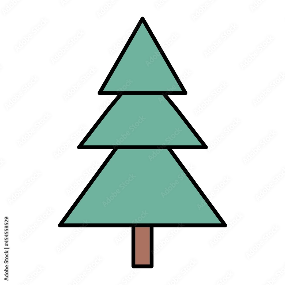 Vector Pine Tree Filled Outline Icon Design Vector Pine Tree Filled Outline Icon Design