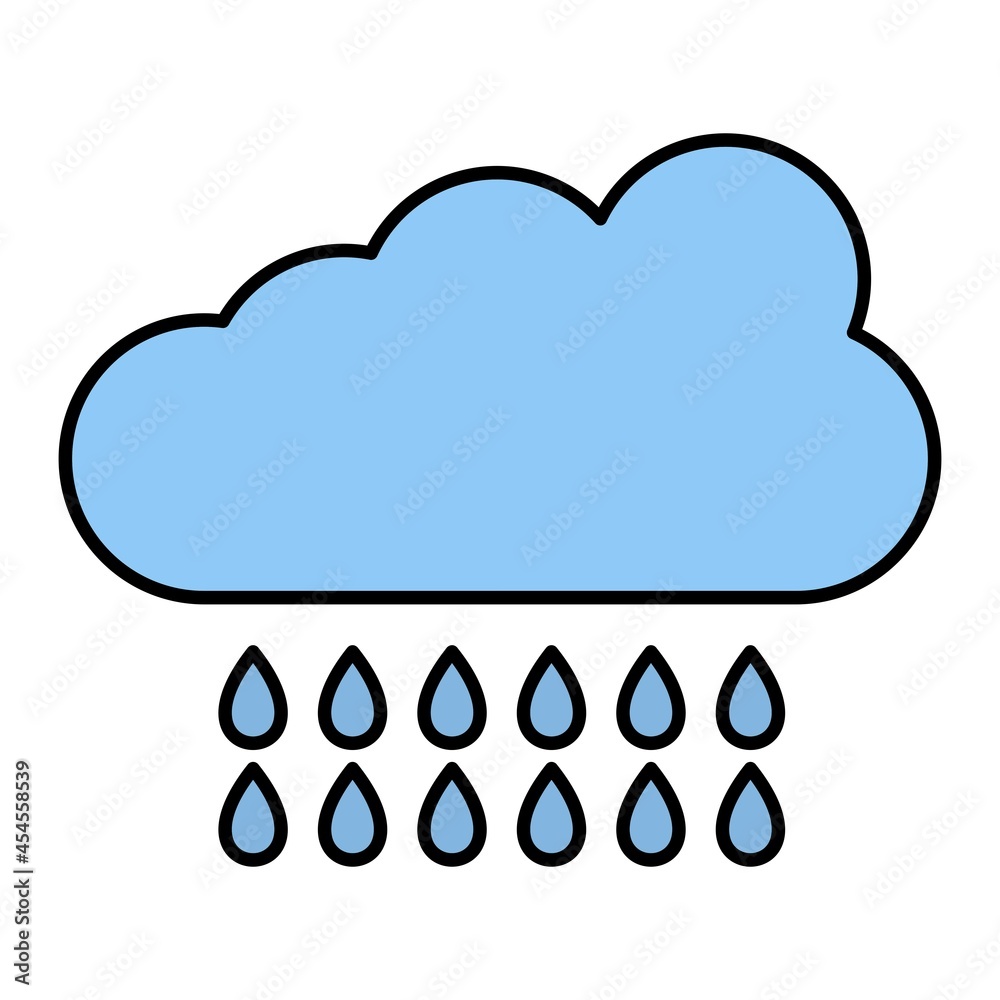 Vector Raining Filled Outline Icon Design Vector Raining Filled Outline Icon Design