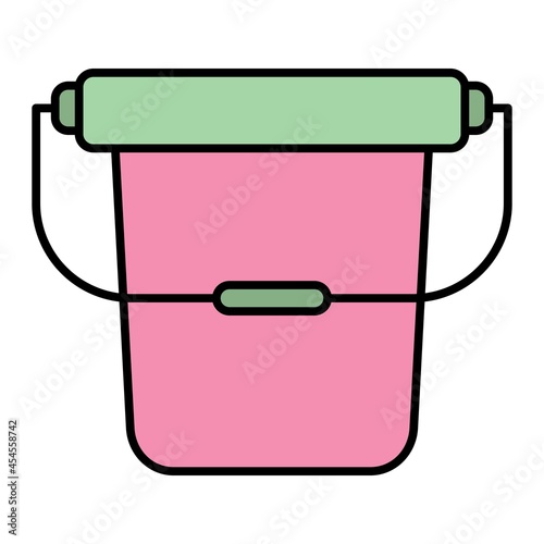 Vector Bucket Filled Outline Icon Design