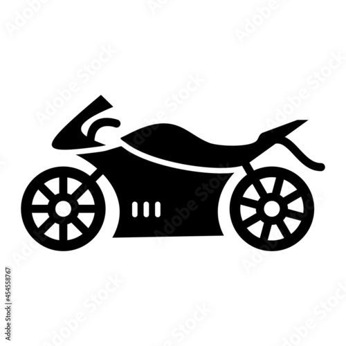 Vector Motorcycle Glyph Icon Design