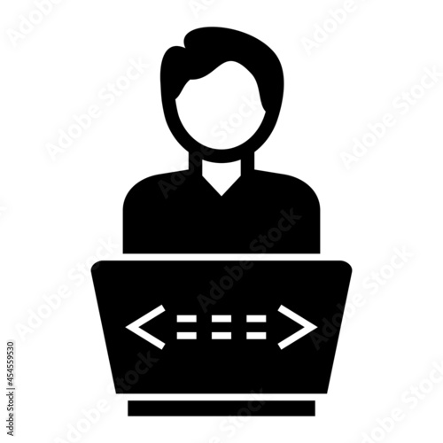 Vector Software Designer Glyph Icon Design