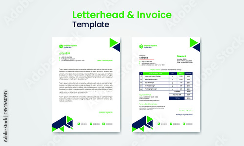 Corporate business branding identity stationary design letterhead and invoice template design