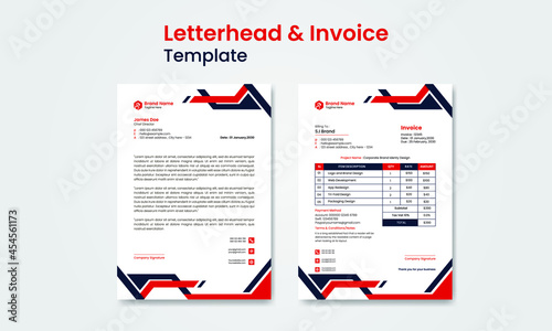 Corporate business branding identity stationary design letterhead and invoice template design