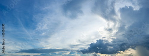 There were many clouds in the sky that were forming a storm.