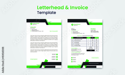 Corporate business branding identity stationary design letterhead and invoice template design