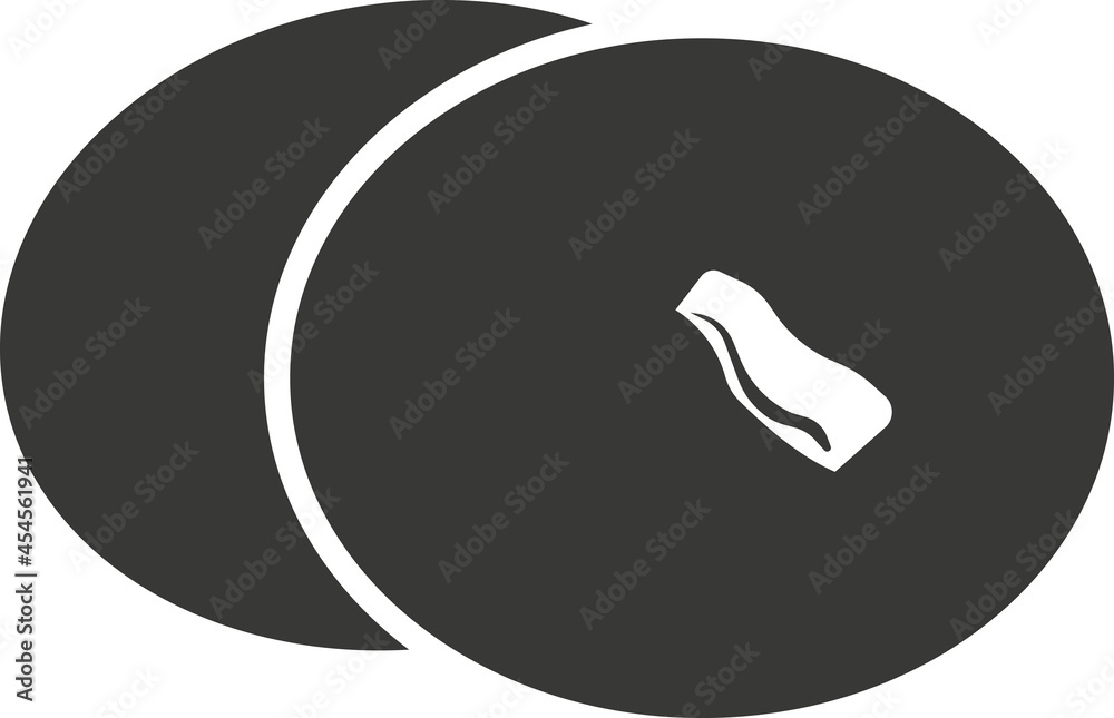 Black flat silhouette of a metal cymbal for music. Black flat silhouette of a metal cymbal for music.