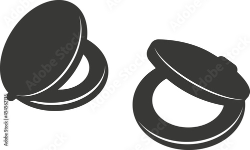 Black flat silhouette of a castanet. A vector image.