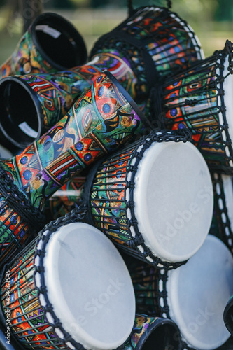 ethnic colored drums