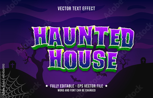 Editable text effect scary halloween event theme style for digital and print media template