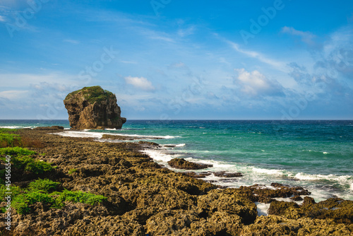 scenery of Kenting with Chuanfan Rock in pingtung county, taiwan