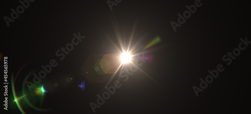 Fotografie, Tablou Natural, Sun flare on the black background