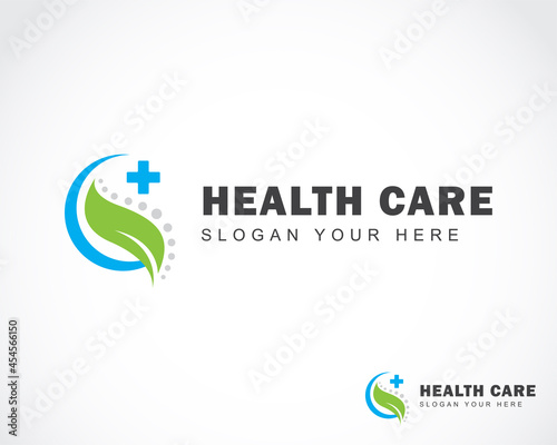 health care logo creative sign symbol solution nature spine clinic hospital doctor design concept