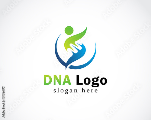 DNA logo creative solution health care sign symbol clinic hospital check design concept