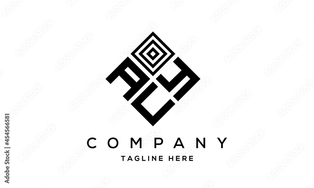 AYU square three latter logo vector