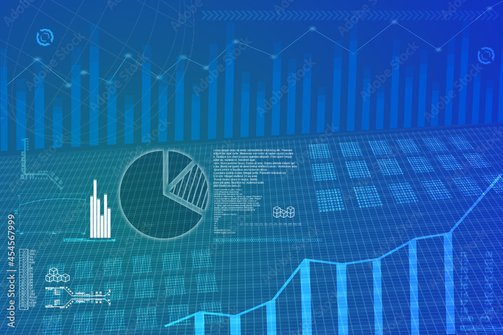 Naklejka premium 2d illustration futuristic business background pattern graph concept
