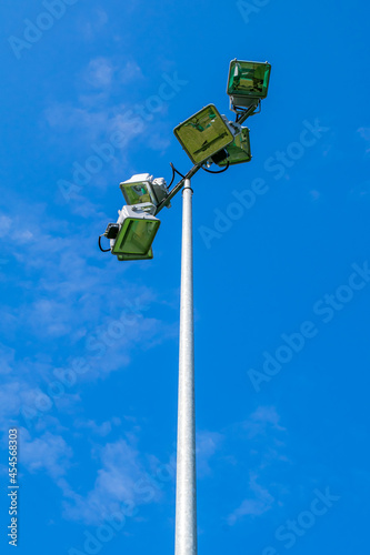 court lighting lamp against the sky