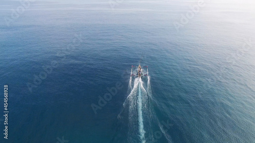 Traditional fisher boat in Indonesia on Bali Island