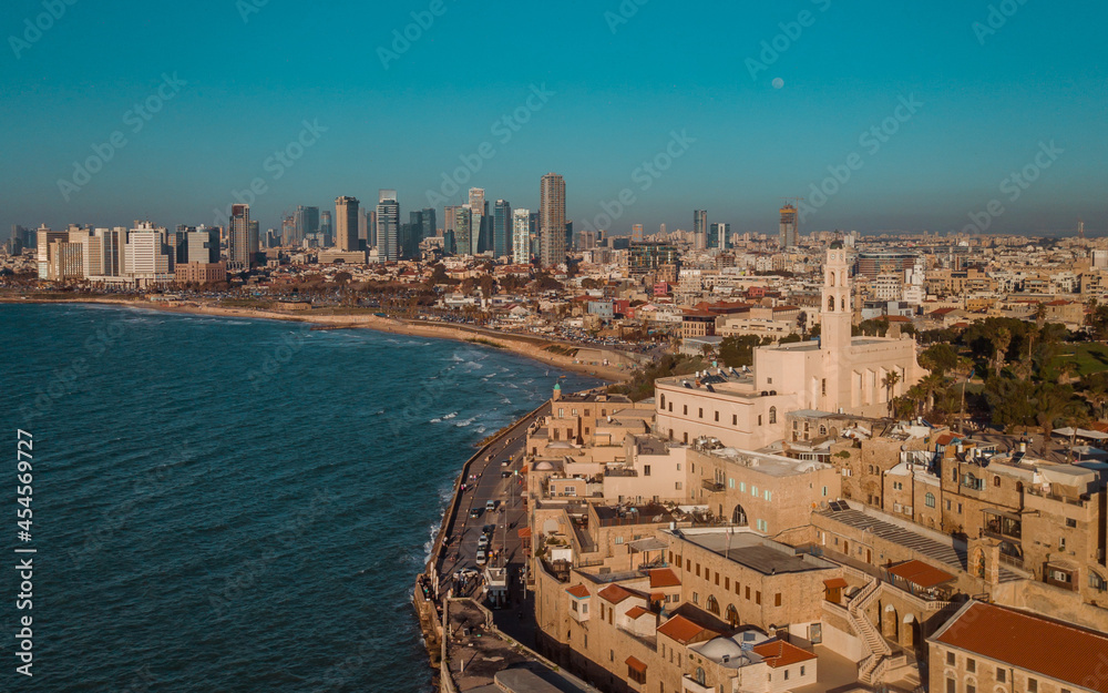 Jaffa Aerial view on a sunset. Tel Aviv, Israel Jaffa Aerial view on a sunset. Tel Aviv, Israel