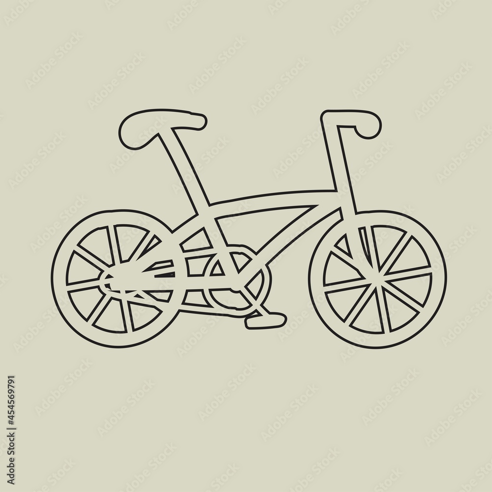 Doodle freehand sketch drawing of a bicycle flat design. Doodle freehand sketch drawing of a bicycle flat design.