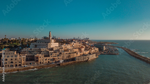 Jaffa Aerial view on a sunset. Tel Aviv, Israel