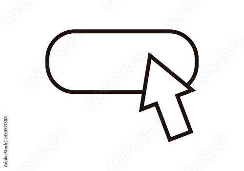 Icono negro de botón vacío con flecha de clic.