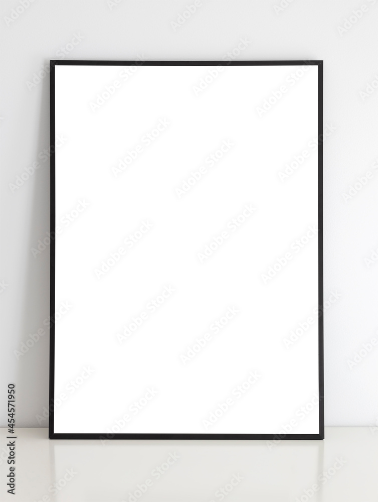 Mockup frame on white wall