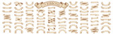  Set of vintage scrolls ribbons on white. old blank banners vector illustration