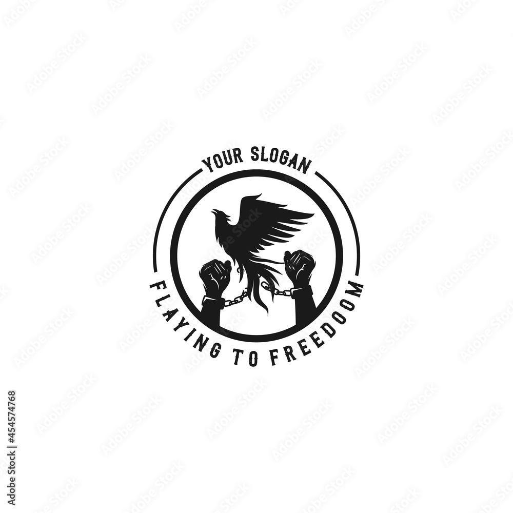 Fototapeta premium phoenix bird silhouette flaying to freedom