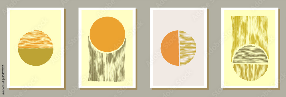 Fototapeta premium Hand drawn minimalist canvas vector collection.