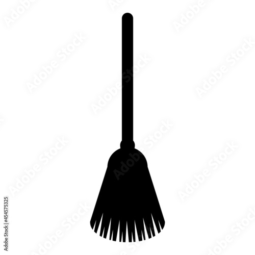 Broom Besom made from twigs Tool for cleaning Sweep concept Panicle Halloween accessory icon black color vector illustration flat style image