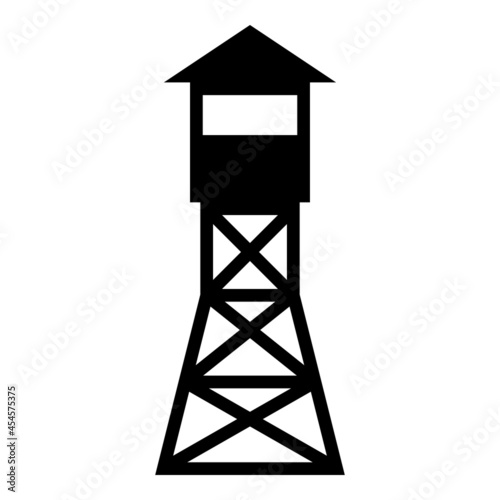 Watching tower Overview forest ranger fire site icon black color vector illustration flat style image