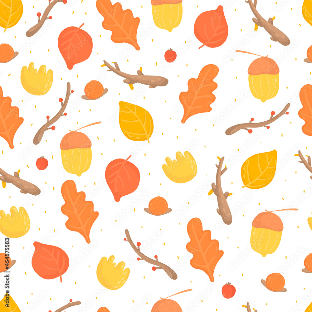 Autumn Leaves seamless pattern. vector background with plant. Autumn Leaves seamless pattern. vector background with plant.