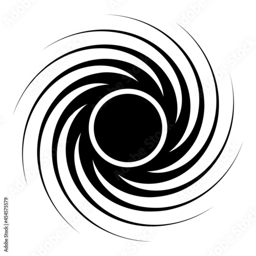 Black hole spiral shape vortex portal icon black color vector illustration flat style image