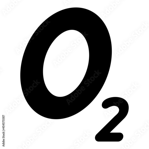 Oxygen chemical formula O2 Air icon black color vector illustration flat style image