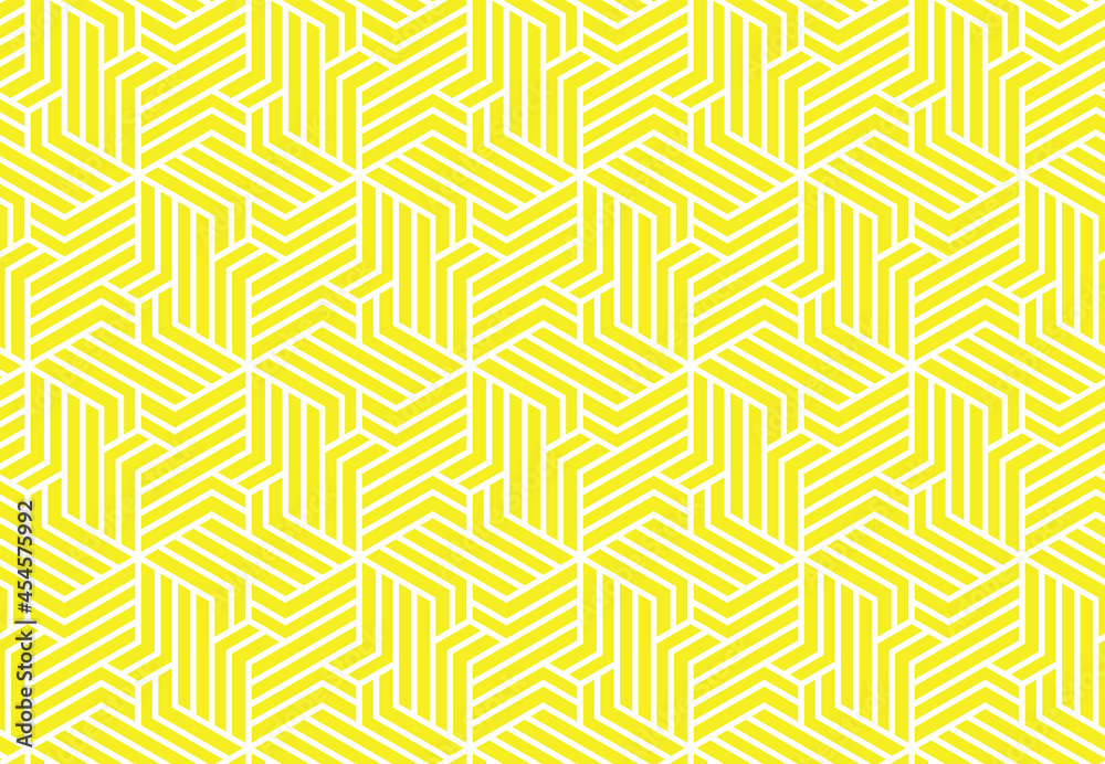 Abstract geometric pattern with stripes, lines. Seamless vector background. White and yellow ornament. Simple lattice graphic design Abstract geometric pattern with stripes, lines. Seamless vector background. White and yellow ornament. Simple lattice graphic design